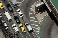 Busy crowded traffic jam on the road