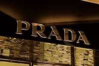 Prada shop sign. BANGKOK, THAILAND, 16 APRIL 2021