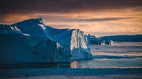 Nature desktop wallpaper background, ice covering the sea in Greenland