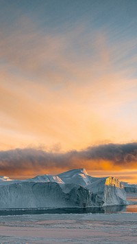 Nature iPhone wallpaper background, ice covering the sea in Greenland