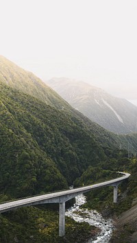 Mountain mobile wallpaper background, Arthur's Pass in New Zealand