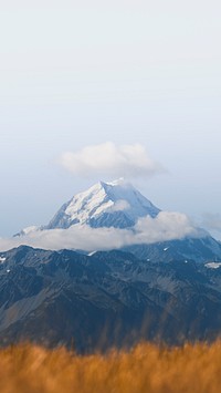 Mountain phone wallpaper background, Mount Cook, New Zealand