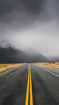 Road mobile wallpaper background, Arthur's Pass in New Zealand