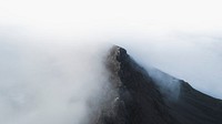 Nature desktop wallpaper background, cloudy knife edge ridge mountain
