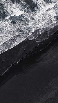 Nature mobile wallpaper background, Icelandic black sand beach