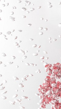 Flower mobile wallpaper background, pink yarrow flowers with air bubbles