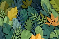 Green leaf background in paper craft style