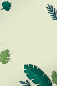 Paper craft leaf border psd in spring tone