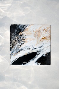 Aesthetic marble swirl black and white background DIY experimental art