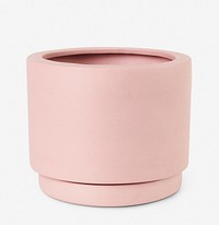 Pink ceramic plant pot with saucer