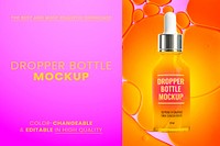 Dropper bottle mockup psd ready to use for beauty and skincare