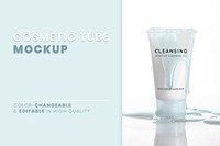 Cosmetic tube mockup psd ready to use