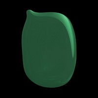 Green paint drop psd element in black background
