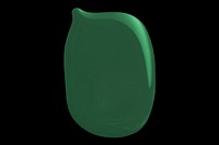 Green paint drop psd element in black background