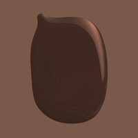 Brown paint drop psd element in brown background