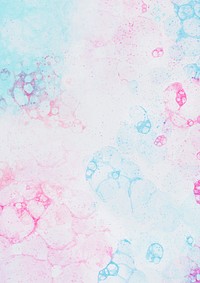 Pastel blue and red bubble art on light background feminine style