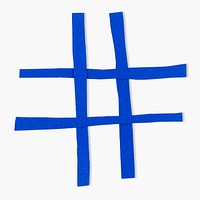 Blue hashtag symbol DIY paper craft