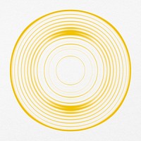 Yellow comb painted texture circle abstract DIY graphic experimental art