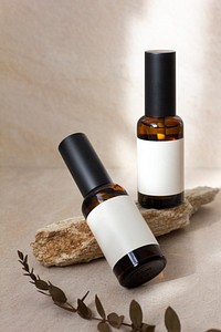 Aromatic spray bottle therapeutic product packaging with design space