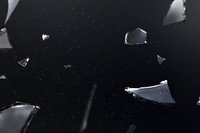 Shattered glass in space background with design space