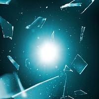 Shattered glass in space background with design space