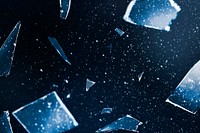 Cracked glass in space background with design space