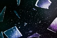 Shattered glass in space background with design space