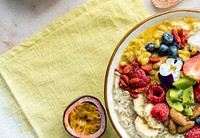 Porridge breakfast super bowl healthy lifestyle