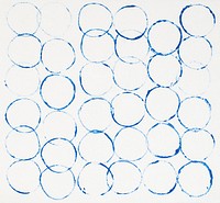 Blue circle pattern background block prints