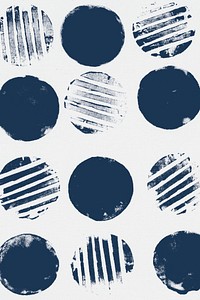 Blue circle pattern background block prints