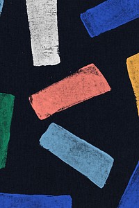Colorful block print pattern on black background