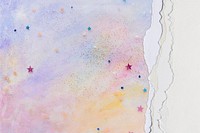 Ripped paper border in pink on handmade colorful pastel background