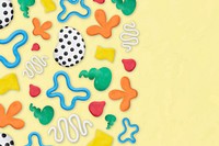 Plasticine clay patterned background vector in yellow colorful border DIY creative art for kids