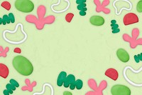 Kids clay patterned frame vector on green textured background creative craft for kids