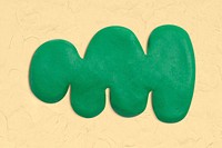 Abstract shape clay craft psd irregular textured shape in green DIY creative art