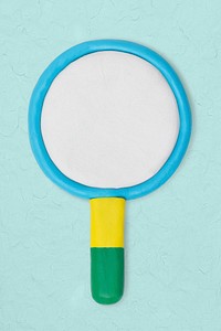 Magnifying glass clay icon psd cute handmade marketing creative craft graphic