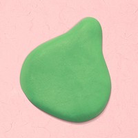 Clay irregular shape in green handmade creative art