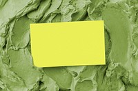 Green frosting texture background with business card