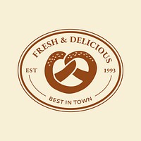 Bakery business logo psd in cute doodle style