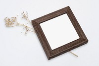 Wooden picture frame with aesthetic dried flower