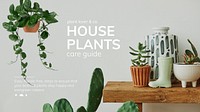 Houseplant care guide vector template for social media