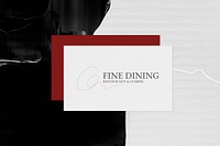 Elegant business card, textured paint background fine dining branding