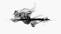Abstract textured element vector smoke line, in black