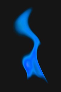 Aesthetic blue flame element, realistic burning fire image