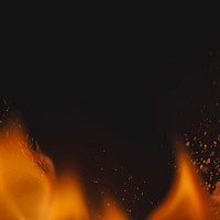 Dark flame background, fire border realistic image vector