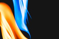 Burning blue flame background, fire border realistic image