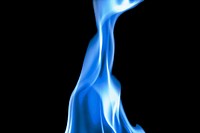 Blue flame background, fire realistic vector dark image