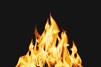 Bonfire flame element, realistic burning fire image