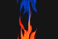 Blue flame background, aesthetic neon fire psd image