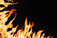 Burning flame background, fire border realistic image